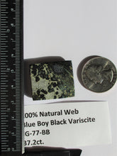 Load image into Gallery viewer, 37.2 ct. (28x24x6 mm) Natural Blue Boy Black Variscite Cabochon Gemstone, # JG 77