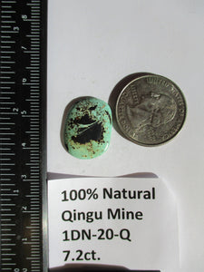 7.2ct. (21x16x3 mm) 100% Natural Qingu Mine (Hubei) Turquoise Gemstone # 1DN 20