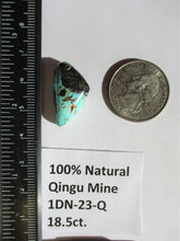 Load image into Gallery viewer, 18.5ct. (24x14x8 mm) 100% Natural Qingu Mine (Hubei) Turquoise Gemstone # 1DN 23