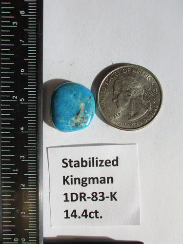 14.4 ct (18x16.5x5.5 mm) Stabilized Kingman Turquoise Cabochon Gemstone, # 1DR 83