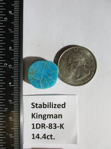 14.4 ct (18x16.5x5.5 mm) Stabilized Kingman Turquoise Cabochon Gemstone, # 1DR 83