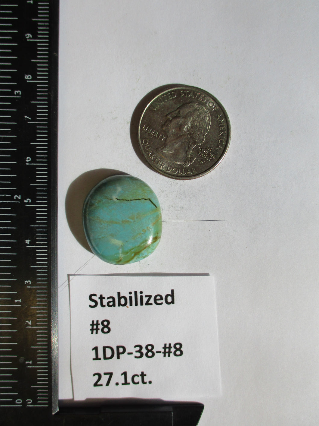 27.1 ct (24x21x7 mm) Stabilized Web #8 Turquoise, Cabochon Gemstone, # 1DP 38