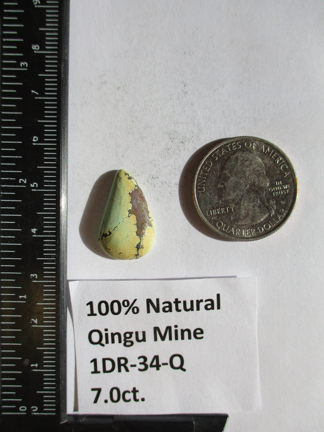 7.0 ct. (21x13x4.5 mm) 100% Natural Qingu Mine (Hubei) Turquoise Cabochon Gemstone, # 1DR 34