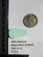 Load image into Gallery viewer, 23.2 ct. (34x18.5x5.5 mm (Discounted)) Natural Qingu Mine (Hubei) Turquoise Cabochon, Gemstone, 1DV 31