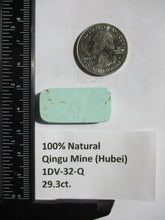 Load image into Gallery viewer, 29.3 ct. (33x16x6 mm (Discounted)) Natural Qingu Mine (Hubei) Turquoise Cabochon, Gemstone, 1DV 32