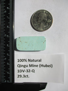 29.3 ct. (33x16x6 mm (Discounted)) Natural Qingu Mine (Hubei) Turquoise Cabochon, Gemstone, 1DV 32