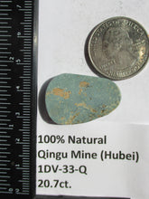 Load image into Gallery viewer, 20.7 ct. (29x19x5 mm (Discounted)) Natural Qingu Mine (Hubei) Turquoise Cabochon, Gemstone, 1DV 33