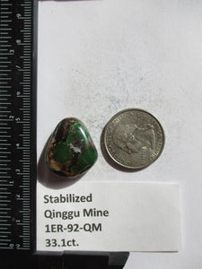 33.1 ct. (24x21x9) Natural Qinggu Mine (Hubei) Turquoise Cabochon, Gemstone, 1ER 92