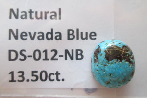13.50 ct Natural Nevada Blue Turquoise, 14x12x8mm, Cabochon Gemstone, # DS 012