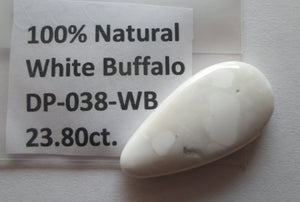 23.80 ct. (33.5x17x5 mm) 100% Natural White Buffalo Cabochon Gemstone DP 038