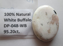 Load image into Gallery viewer, 95.20 ct. (43x31x8.5 mm) 100% Natural White Buffalo Cabochon Gemstone DP 048