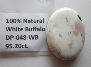 95.20 ct. (43x31x8.5 mm) 100% Natural White Buffalo Cabochon Gemstone DP 048