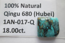 Load image into Gallery viewer, 18.00 ct. (16x15x6.5 mm) 100% Natural Qingu 680 (Hubei) Turquoise Cabochon Gemstone, # 1AN 017