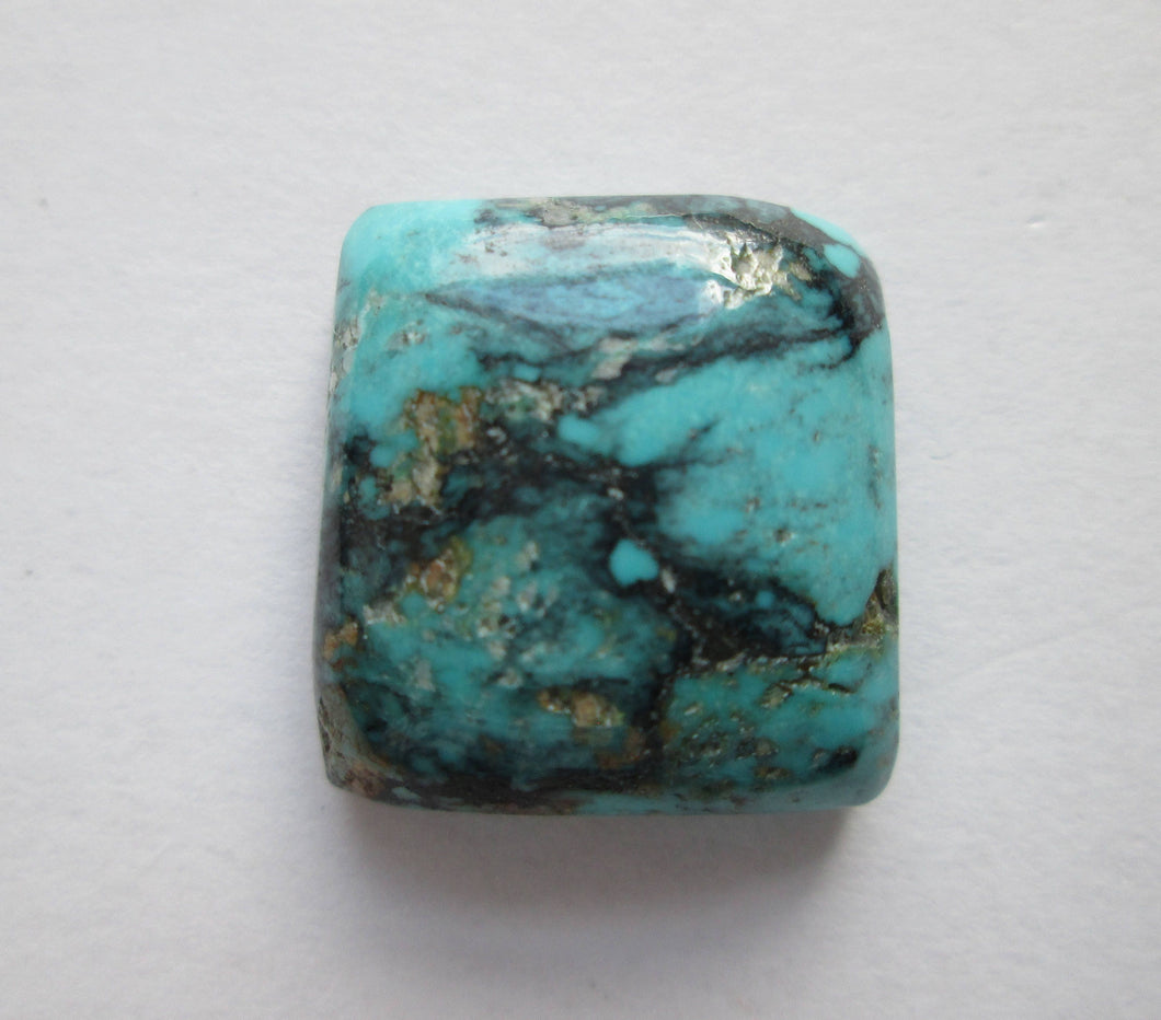 18.00 ct. (16x15x6.5 mm) 100% Natural Qingu 680 (Hubei) Turquoise Cabochon Gemstone, # 1AN 017