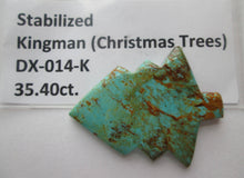 Load image into Gallery viewer, 35.40 ct (43x34x4 mm) Stabilized Kingman Turquoise Christmas Tree Cabochon Gemstone, # DX 014