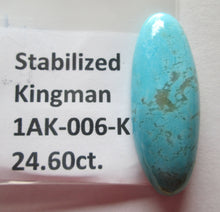 Load image into Gallery viewer, 24.60 ct. (38x14x7 mm) Stabilized Kingman Turquoise Cabochon Gemstone, 1AK 006