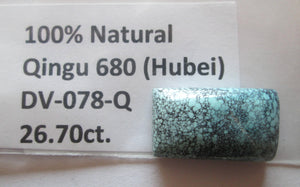 26.70 ct. (25x14.5x7 mm) 100% Natural Qingu 680 Web ,Hubei, Turquoise Gemstone, # DV 078