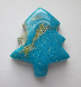 49.30 ct (36x30x7 mm) Stabilized Kingman Turquoise Christmas Tree Cabochon Gemstone, # DX 010