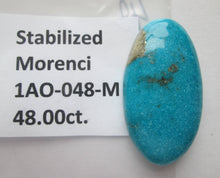 Load image into Gallery viewer, 48.00 ct. (37x19x8 mm) Stabilized Morenci Turquoise Cabochon Gemstone, # 1AO 048
