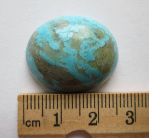 35.50 ct. (26x22x10 mm) Stabilized Kingman Turquoise 30x21x10 mm Cabochon Gemstone, 1AV 006