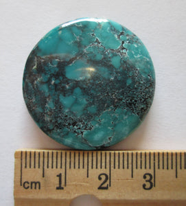 54.00 ct. (31 mm round) 100% Natural  Qingu Mine (Hubei) Turquoise Cabochon, # EH 005