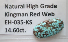 Load image into Gallery viewer, 14.60 ct. (26x13x6 mm) Natural High Grade Kingman Red Web Turquoise Cabochon Gemstone, EH 035