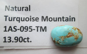 13.90 (19.5x14x6 mm) Natural Turquoise Mountain Cabochon Gemstone, # 1AS 095