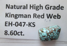 Load image into Gallery viewer, 8.60 ct. (15x10x7 mm) Natural High Grade Kingman Red Web Turquoise Cabochon Gemstone, EH 047