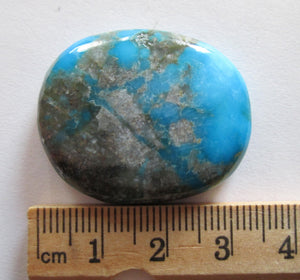61.40 ct. (34x28x7 mm) Stabilized Kingman Turquoise Cabochon Gemstone, 1AY 027