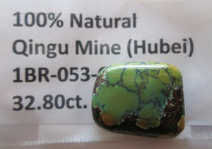 32.80 ct. (22x18x8 mm) Natural Qingu Mine, Hubei Turquoise (no backing) Cabochon Gemstone, # 1BR 053
