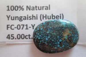 45.00 ct. ((31x22.5x6.5 mm) 100% Natural High Grade Yungaishi Web (Hubei), Turquoise Gemstone, # FC 071