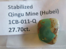 Load image into Gallery viewer, 27.70 ct. (21x18x8 mm) Stabilized Qingu Mine (Hubei) Turquoise Cabochon Gemstone, 1CB 011
