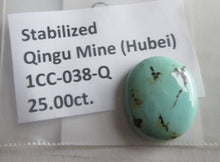 Load image into Gallery viewer, 25.00 ct. (24x20x7.5 mm) Stabilized Qingu Mine, Hubei, Turquoise Cabochon Gemstone, 1CC 038