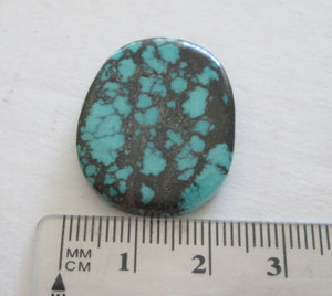 28.30 ct. (27.5x22x4.5 mm) 100% Natural Yungaishi Web (Hubei) Turquoise Gemstone, # 1CF 034