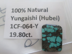 19.80 ct. (21x15x5 mm) 100% Natural Yungaishi, Hubei, Turquoise Gemstone, # 1CF 064