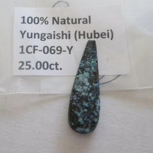 25.00 ct. (38x12x6 mm) 100% Natural Yungaishi, Hubei, Turquoise Gemstone, # 1CF 069