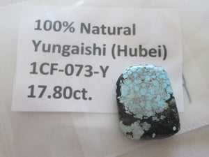 17.80 ct. (20.5x16x5 mm) 100% Natural Yungaishi, Hubei, Turquoise Gemstone, # 1CF 073