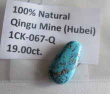 Load image into Gallery viewer, 19.00 ct. (24x12x7 mm) 100% Natural Qingu Mine (Hubei) Turquoise Cabochon Gemstone, # 1CK 067