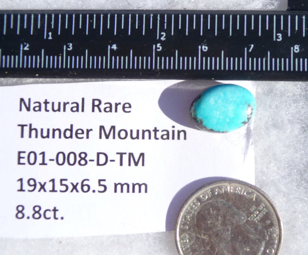 8.8 ct. Natural Rare Thunder Mountain Turquoise (Backed) 19x15x6.5 mm Cabochon, Gemstone E01-008-D-TM