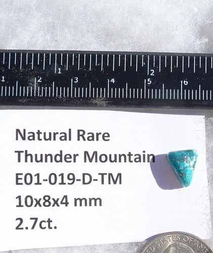 2.7 ct. Natural Rare Thunder Mountain Turquoise (Backed) 10x8x4 mm Cabochon, Gemstone E01-019-D-TM