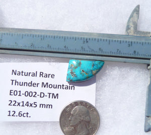 12.6 ct. Natural Rare Thunder Mountain Turquoise (Backed) 22x14x5 mm Cabochon, Gemstone E01-002-D-TM