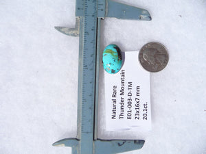20.1 ct. Natural Rare Thunder Mountain Turquoise (Backed) 23x16x7 mm Cabochon, Gemstone E01-003-D-TM