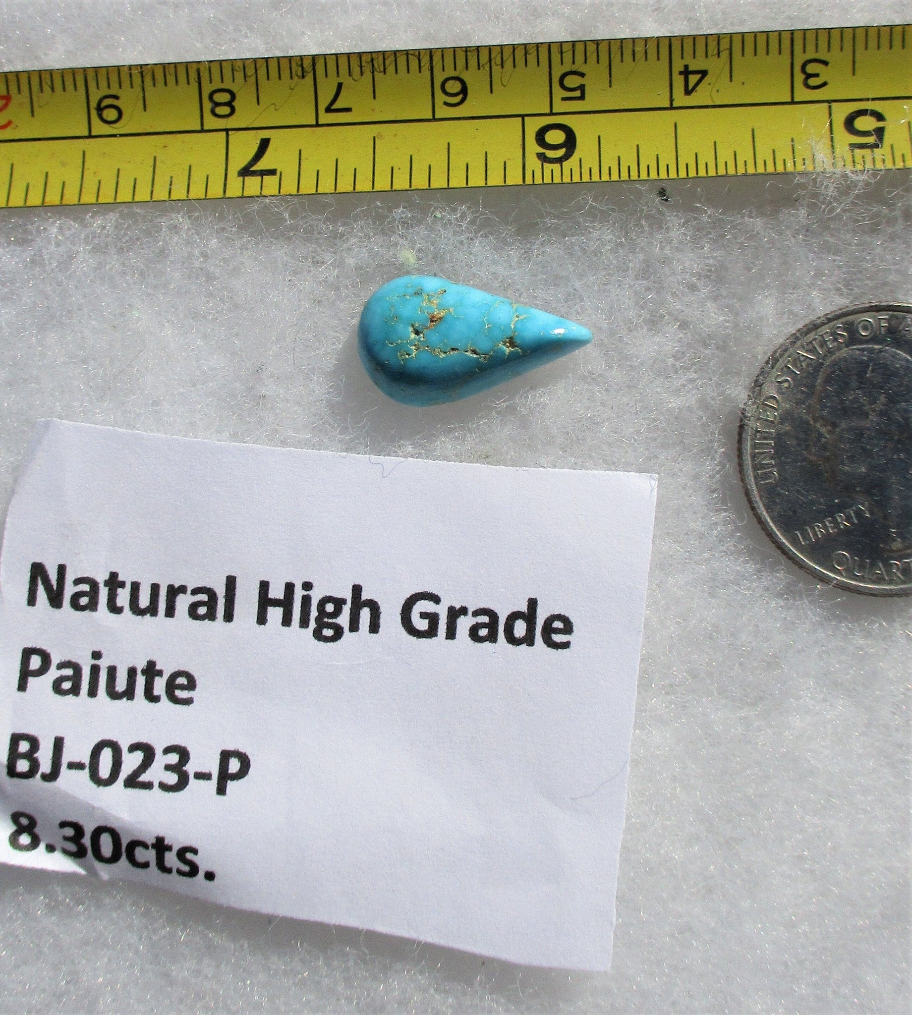 8.3 ct. (29.5x15x6 mm) Natural High Grade Paiute Turquoise