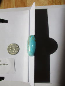 93.5 ct. (38.5 round x 7.5 mm) Stabilized Kingman Turquoise Button  Cabochon Gemstone, BY 004