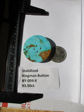 Load image into Gallery viewer, 93.5 ct. (38.5 round x 7.5 mm) Stabilized Kingman Turquoise Button  Cabochon Gemstone, BY 004