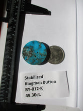 Load image into Gallery viewer, 49.3 ct. (30.5 round x 6.5 mm) Stabilized Kingman Turquoise Button  Cabochon Gemstone, BY 012