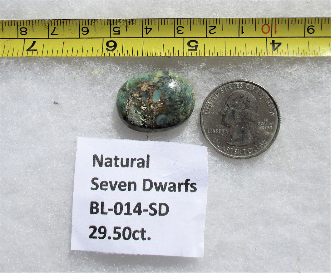 29.5 ct. (24x18x8 mm) Natural Seven Dwarfs Variscite Cabochon, Gemstone BL 014 SD