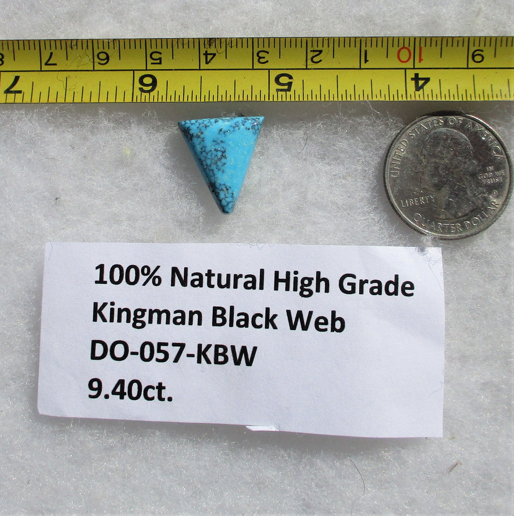 9.4 ct. (18x16x5 mm) Natural High Grade Kingman Black Web Turquoise Cabochon Gemstone, DO 057-KBW
