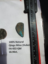 Load image into Gallery viewer, 18.9 ct. (32x17x4 mm) 100% Natural Qingu Mine (Hubei) Turquoise &quot;Half Heart&quot; Cabochon, Gemstone, # FA 022