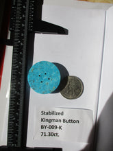 Load image into Gallery viewer, 71.3 ct. (32 round x 9 mm) Stabilized Kingman Turquoise Button  Cabochon Gemstone, BY 009